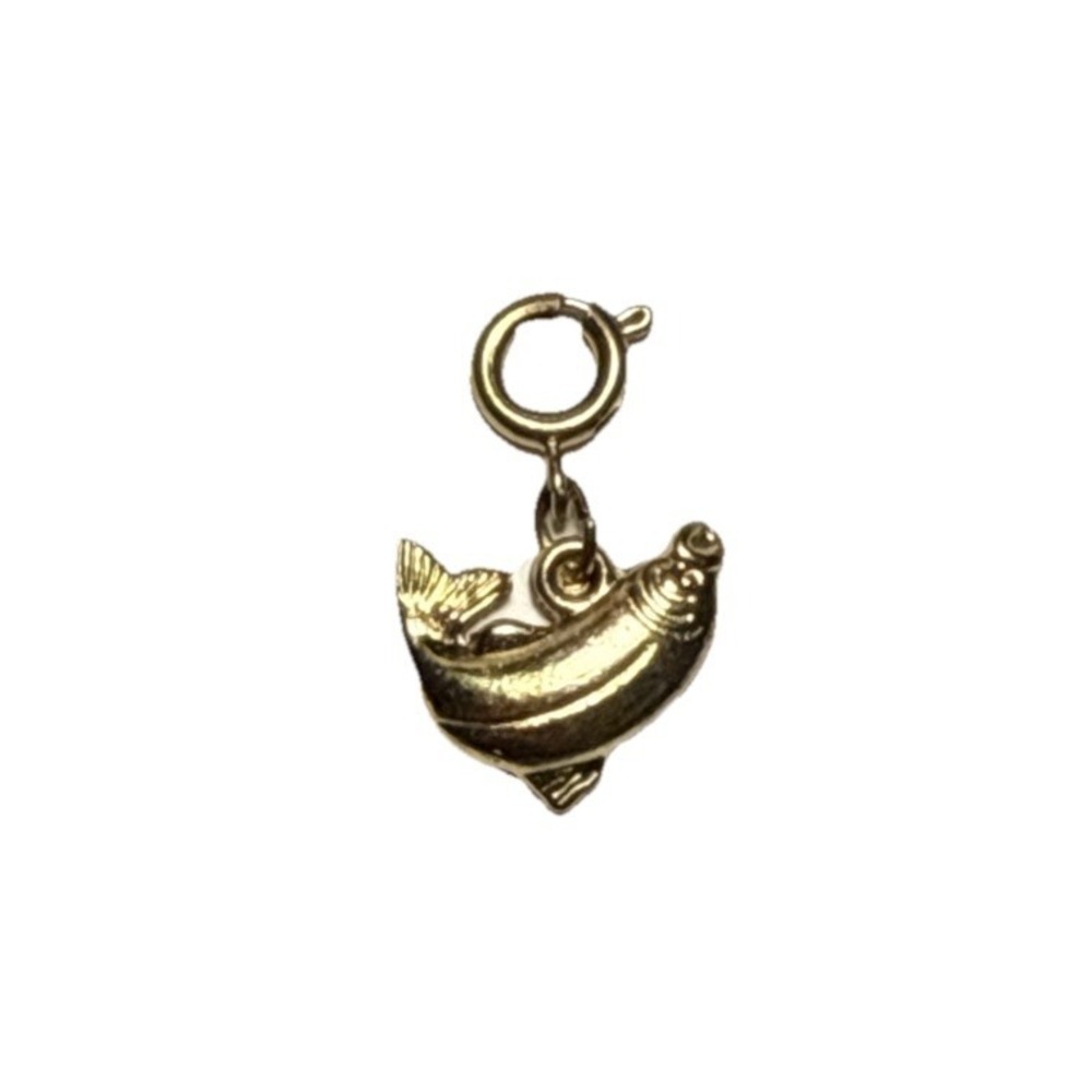 Diamonds Intl Fish Charm Gold Tone Spring Ring J-10E
